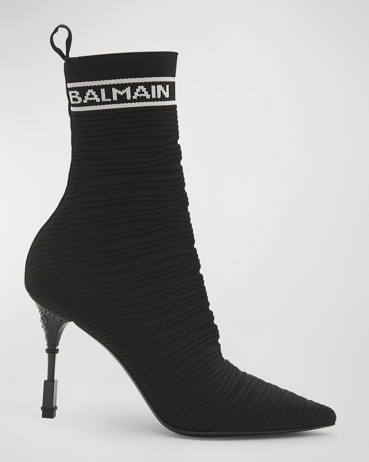 Balmain Skye Knit Ankle Booties Neiman Marcus
