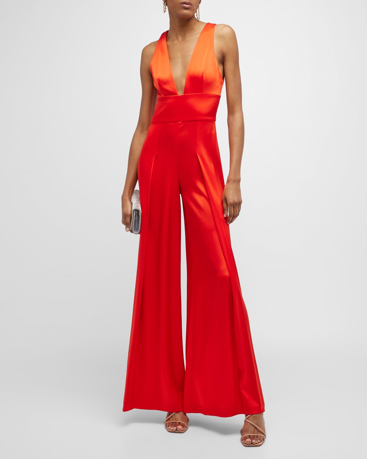 Alice + Olivia Pleated WideLeg Jumpsuit Neiman Marcus