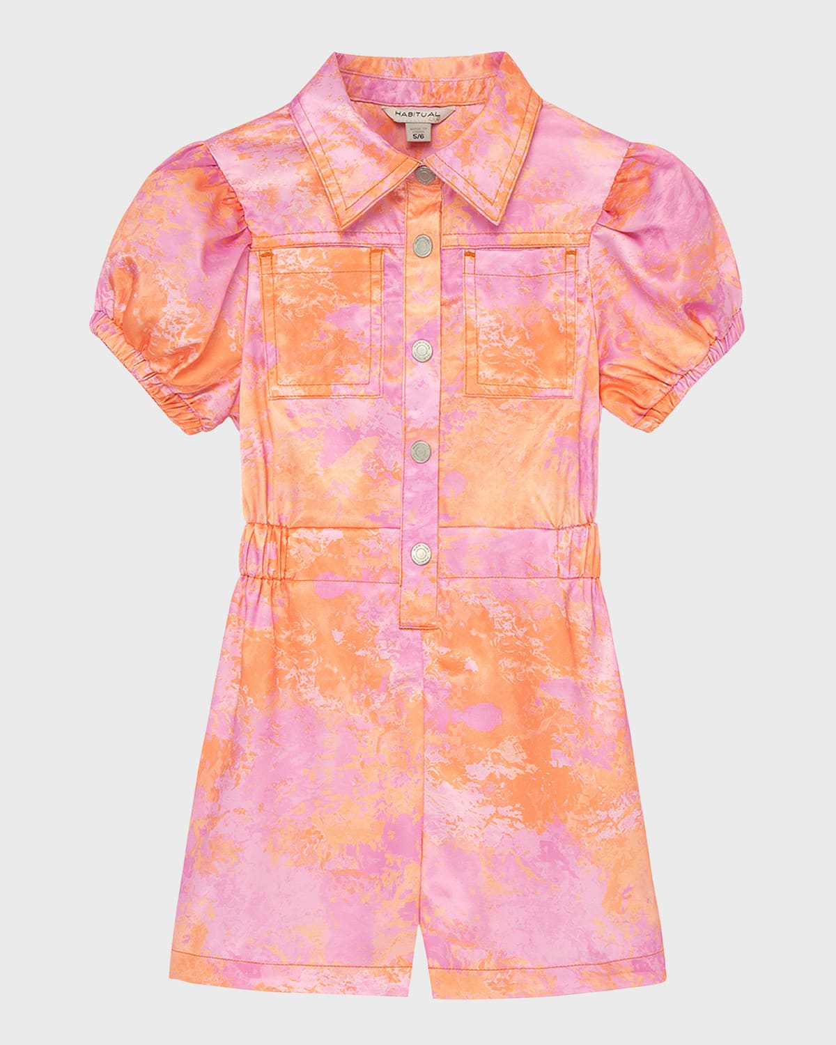 Habitual Girl's Tie Dye Utility Romper, Size 716 Neiman Marcus