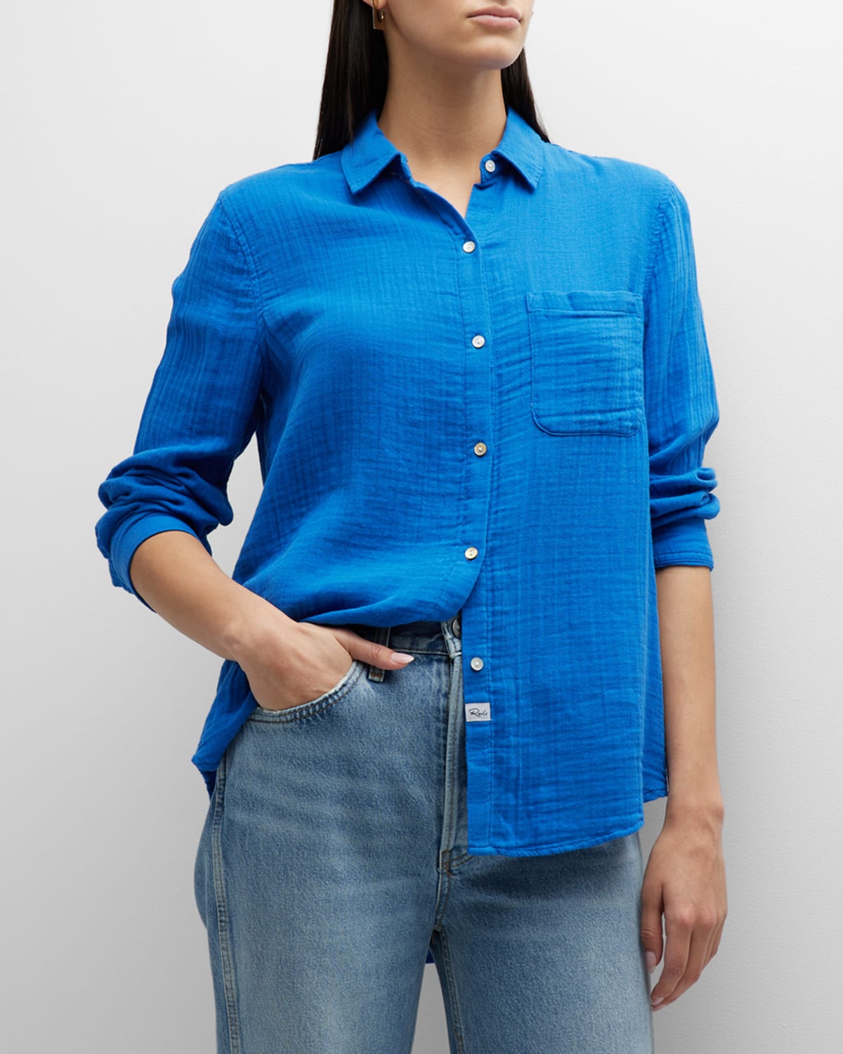 Splendid Kit Cotton Gauze ButtonFront Shirt Neiman Marcus