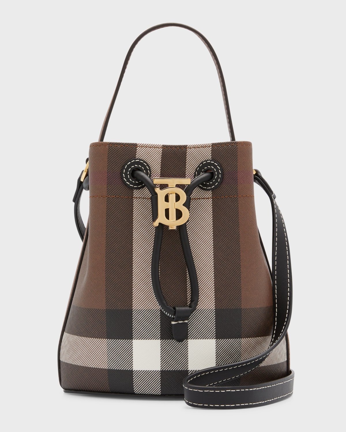 Burberry Small Check Drawstring Bucket Bag Neiman Marcus