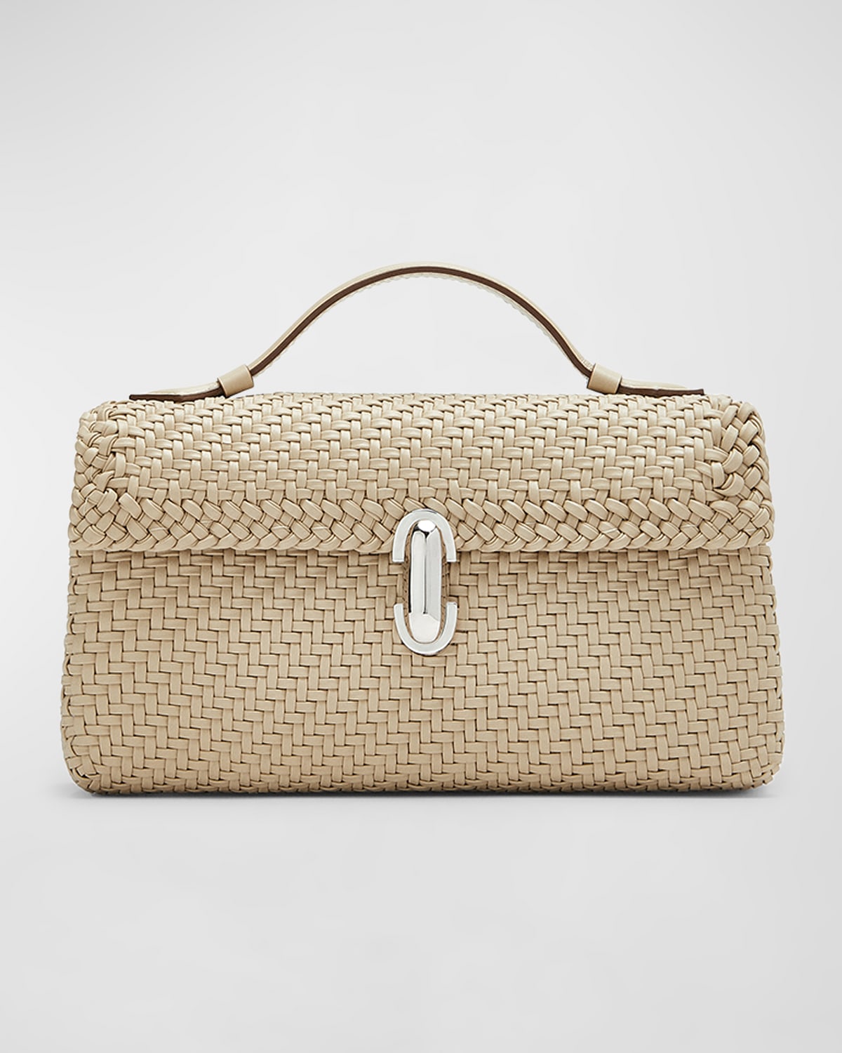 Savette The Symmetry Pouchette Lizzard Top-Handle Bag Neiman Marcus