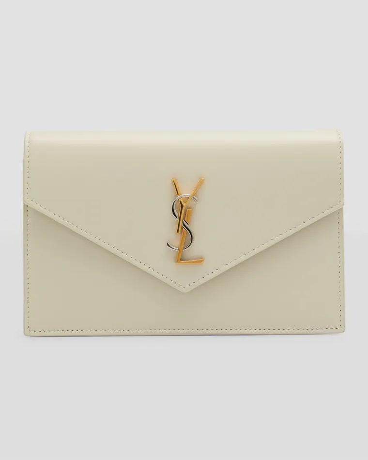 Saint Laurent YSL Quilted Satin Wallet on Chain Neiman Marcus