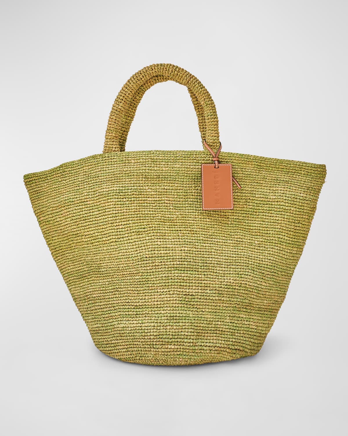 Manebi Summer Striped Raffia Tote Bag Neiman Marcus