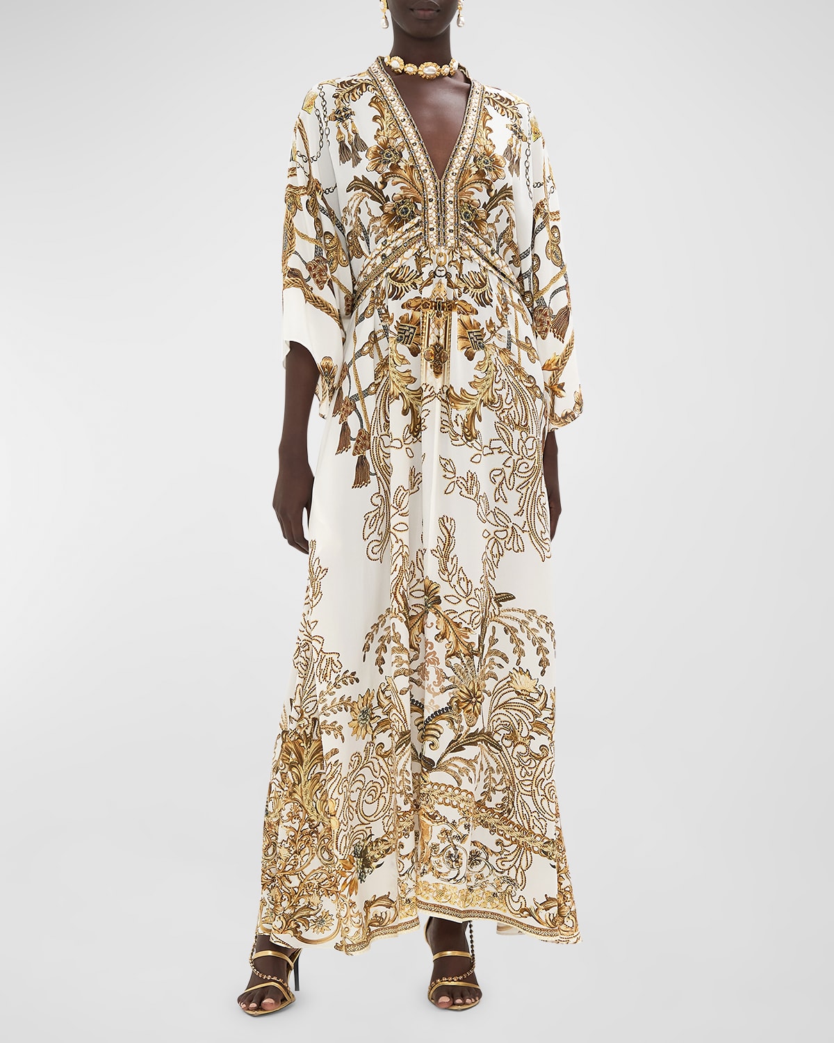 Camilla Road to Richesse Tie-Wast Kaftan Coverup | Neiman Marcus