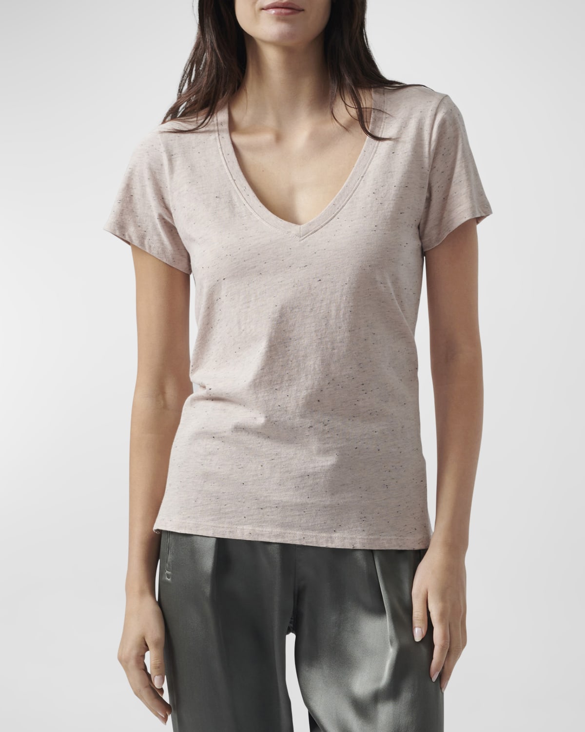 Vince Essential Pima Cotton V-Neck Tee | Neiman Marcus