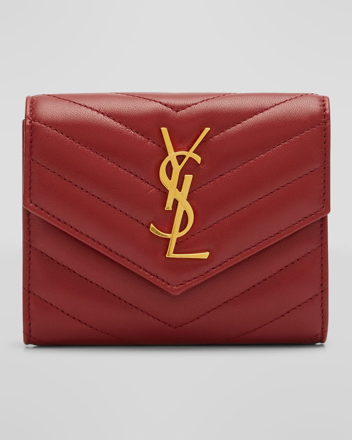 Saint Laurent YSL Small Grain de Poudre TriFold Wallet Neiman Marcus