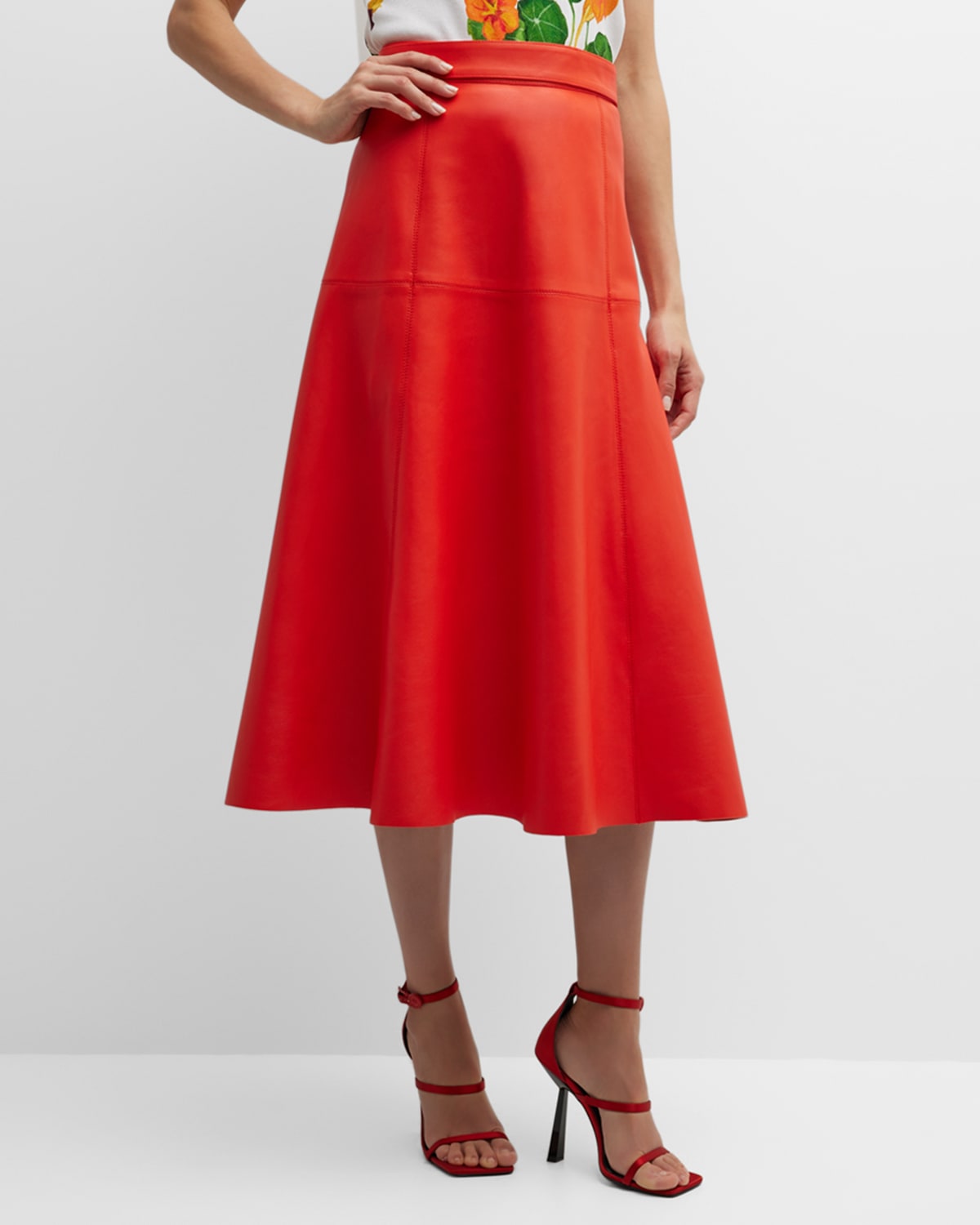 Akris Belted WoolSilk Knit Midi Pencil Skirt Neiman Marcus