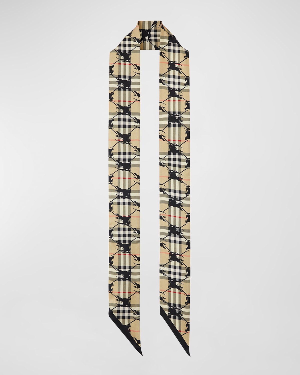 Burberry St Pauls Silk Skinny Scarf Neiman Marcus