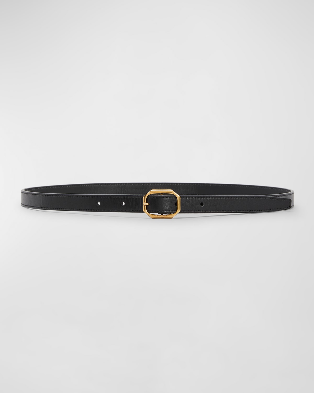 Saint Laurent Double Buckle Leather Belt | Neiman Marcus