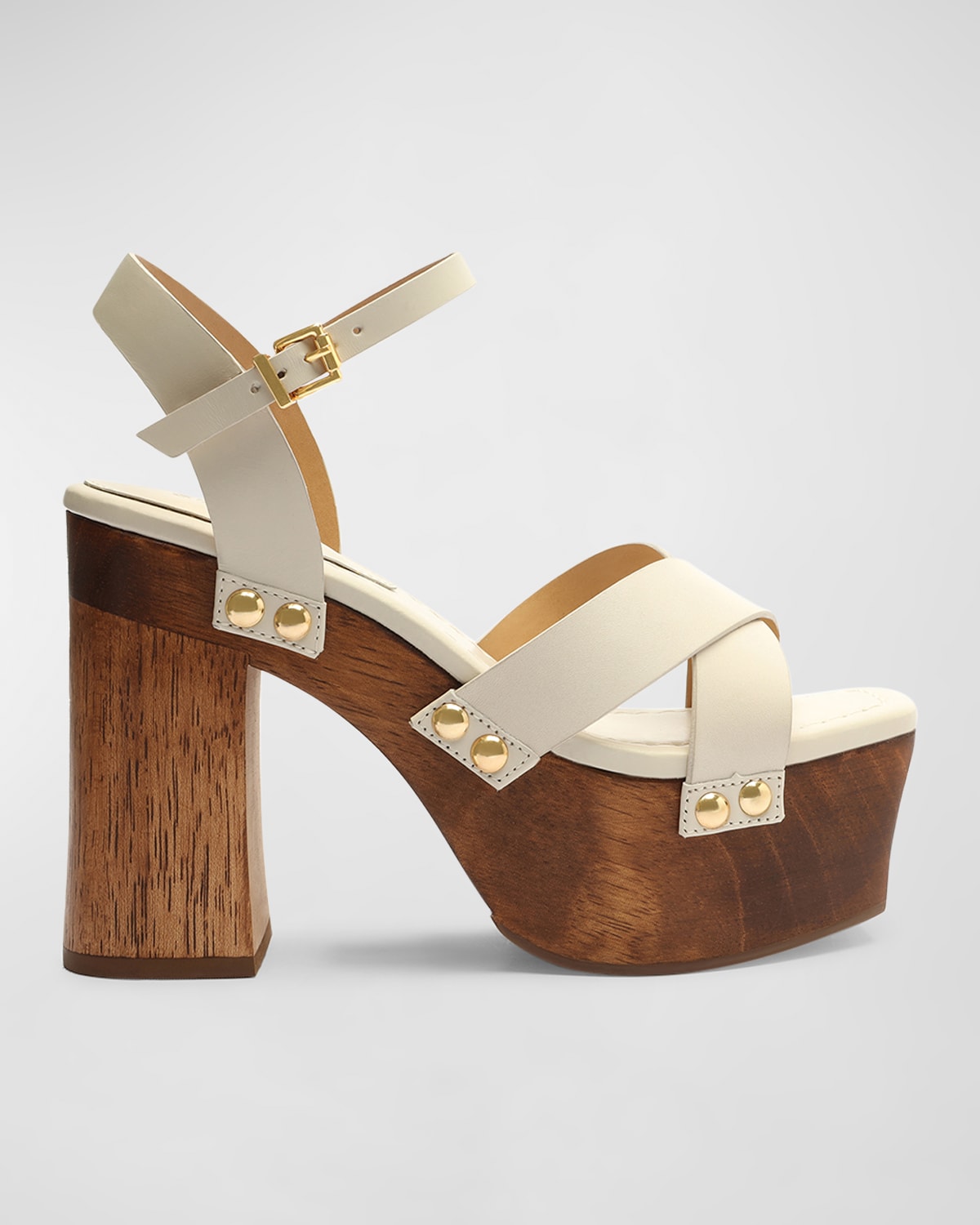 Schutz Keefa Nubuck Ankle-Strap Platform Sandals | Neiman Marcus