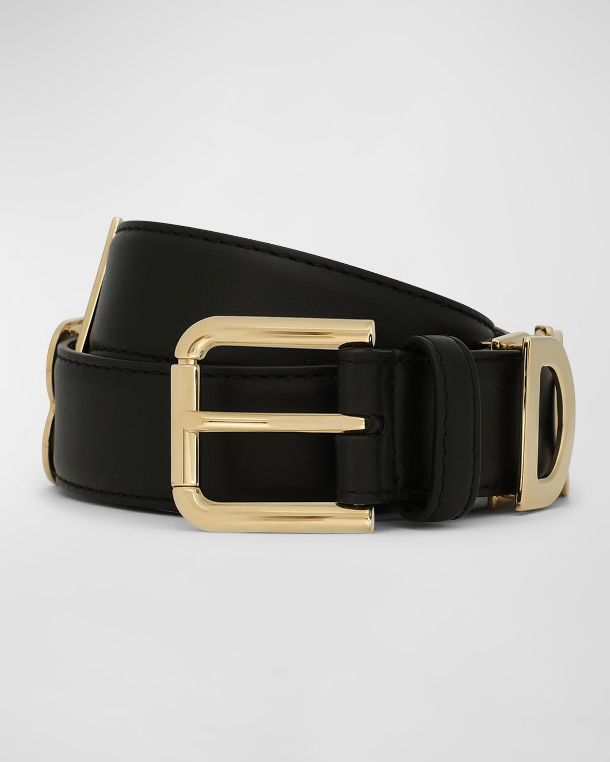 Dolce&Gabbana DG Logo Pearly Leather Belt | Neiman Marcus
