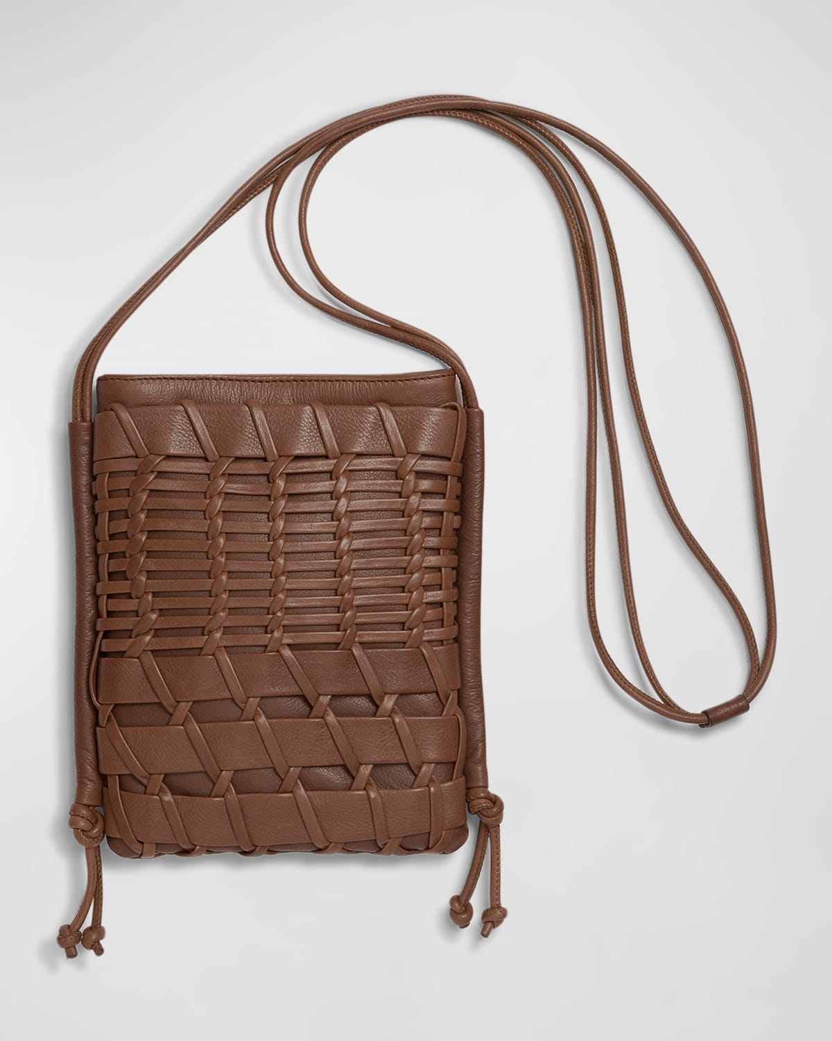 HEREU Woven Leather Flat Crossbody Bag Neiman Marcus