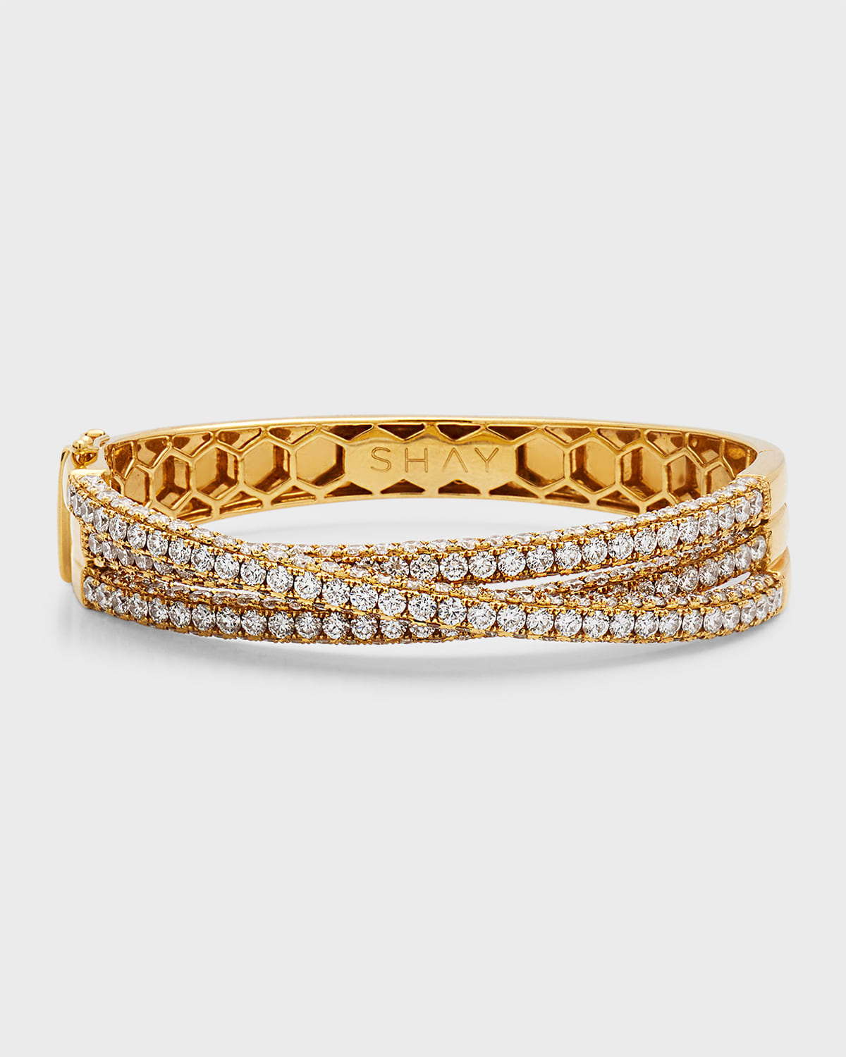 SHAY 18K Yellow Gold Diamond Core Ball Bangle | Neiman Marcus