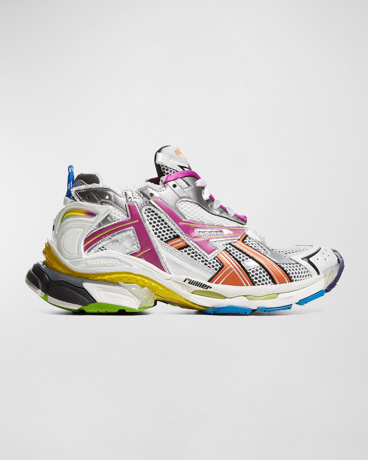 Balenciaga Men's Runner Multicolor Mesh Sneakers | Neiman Marcus