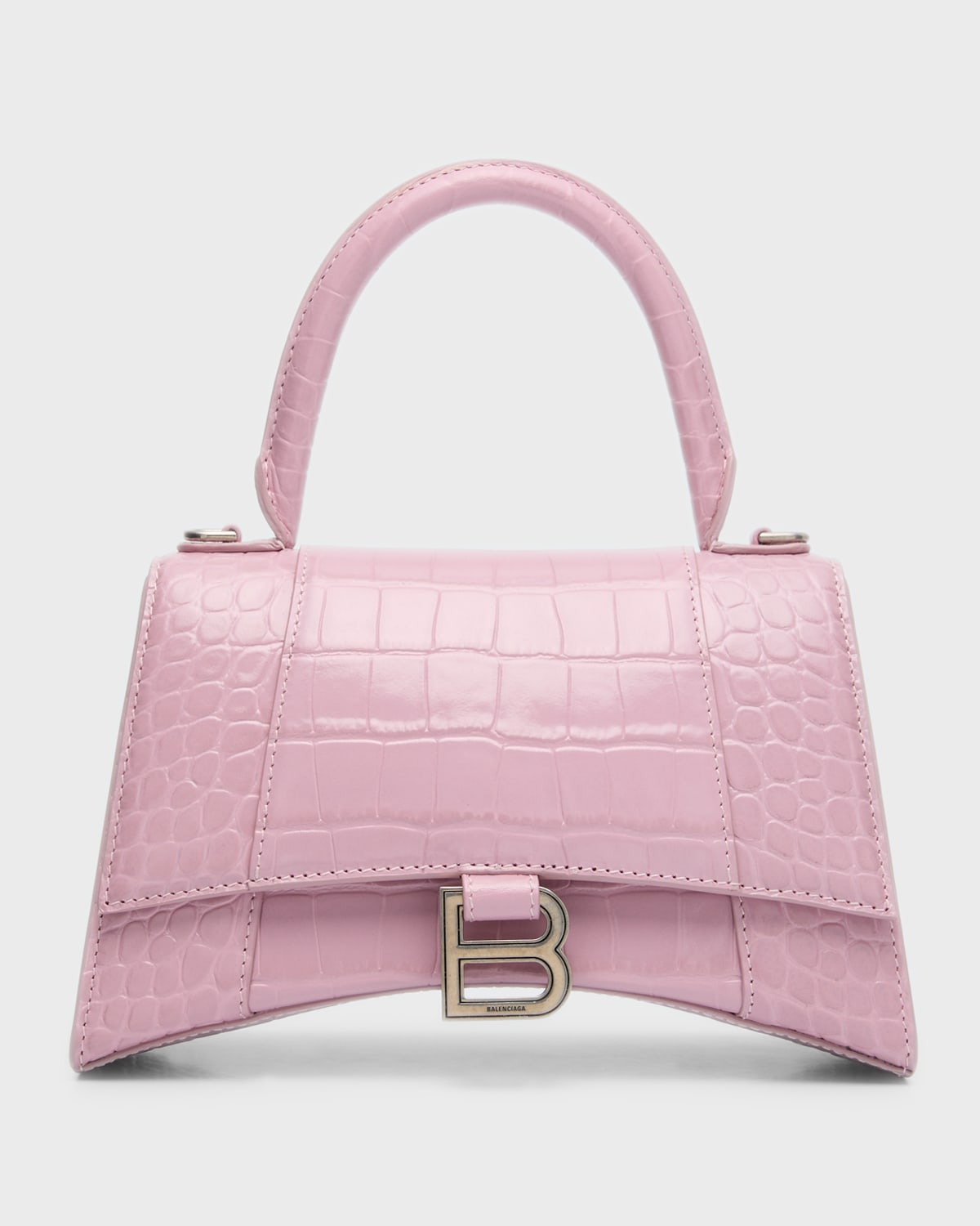 Balenciaga Hourglass Small Crocodile-Embossed Top-Handle Bag | Neiman ...