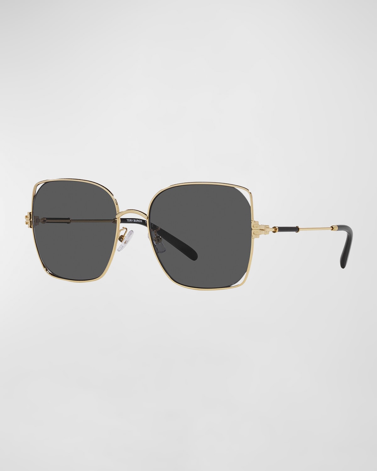 Tory Burch Twisted Square Metal Sunglasses | Neiman Marcus