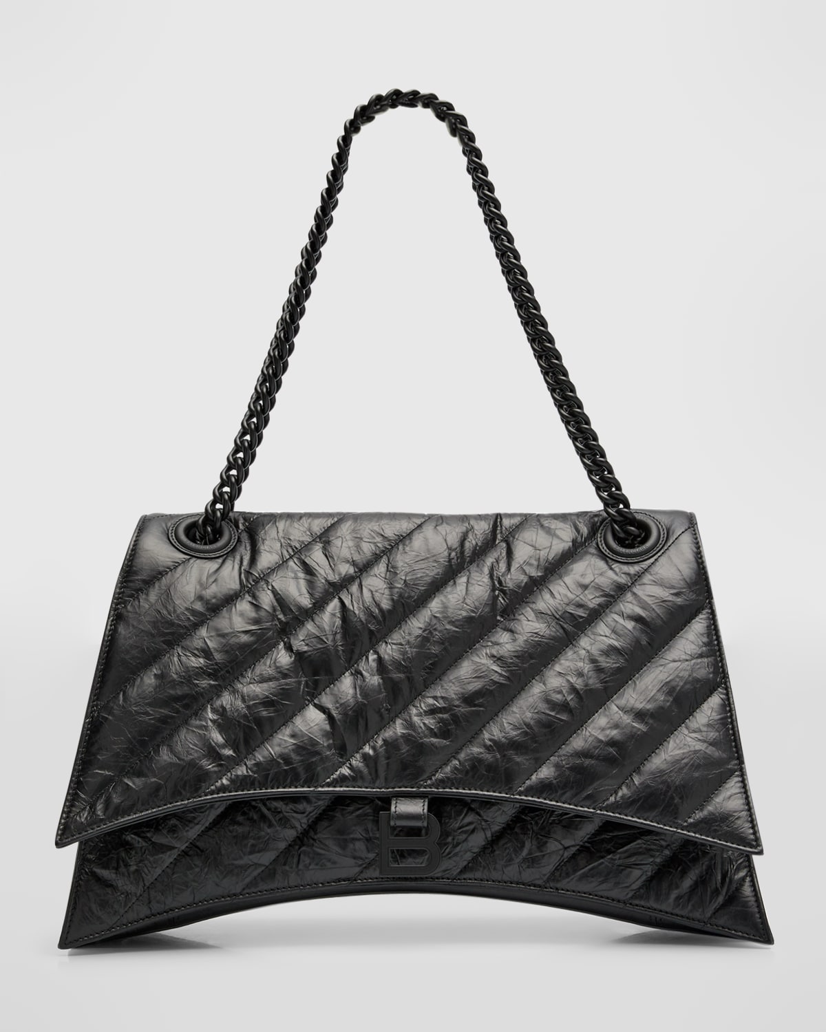 Balenciaga Crush Medium Chain Bag Quilted In Denim Neiman Marcus