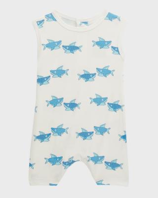Kissy Kissy Baby Boys Summer Medley Sleeveless Playsuit - Light Blue Smocked Anchors main image 0