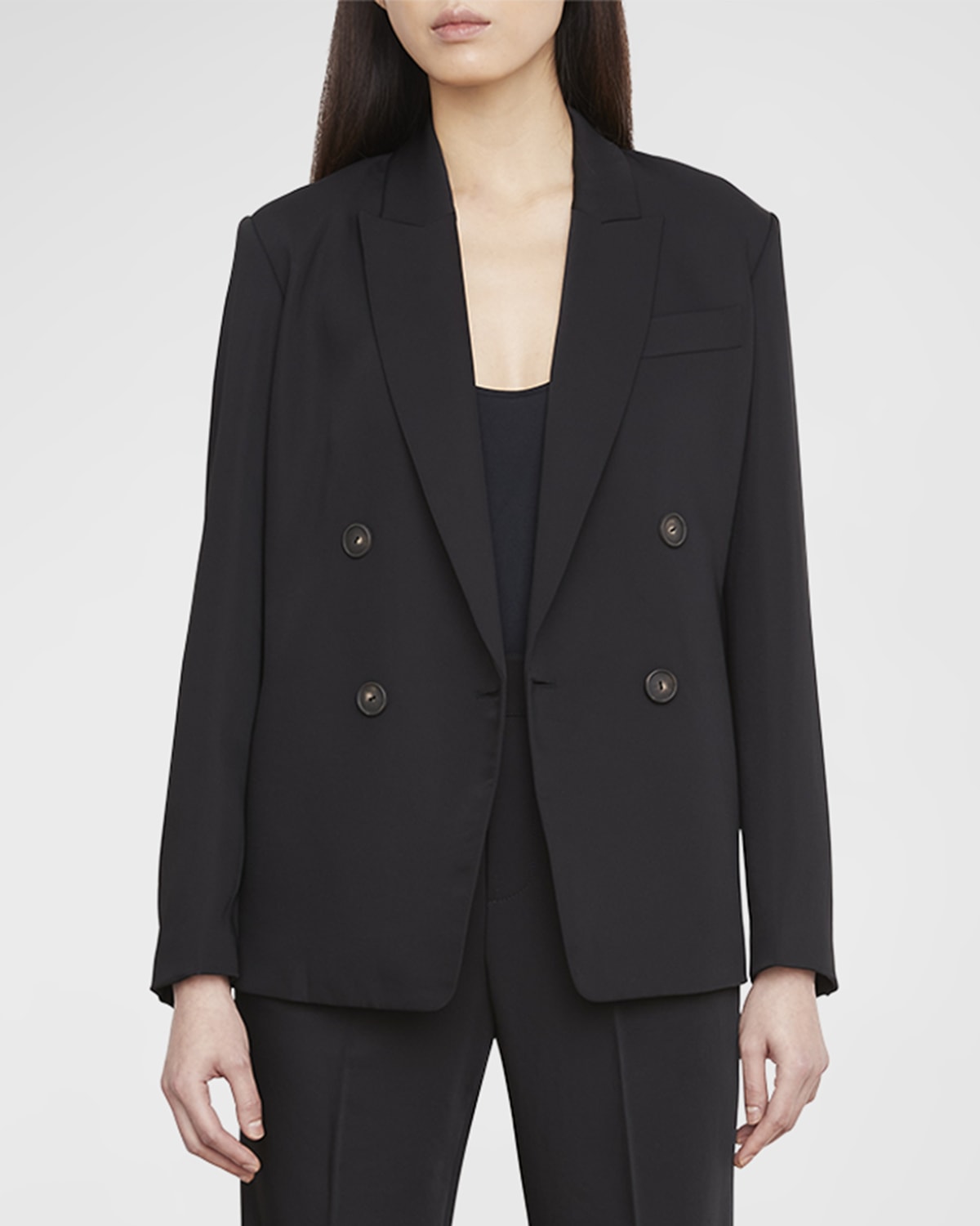 Vince Drapey Tencel Double-Breasted Blazer | Neiman Marcus