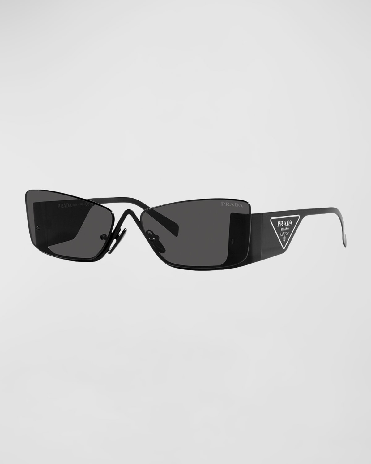 Prada Triangle Logo Square Acetate & Metal Sunglasses Neiman Marcus