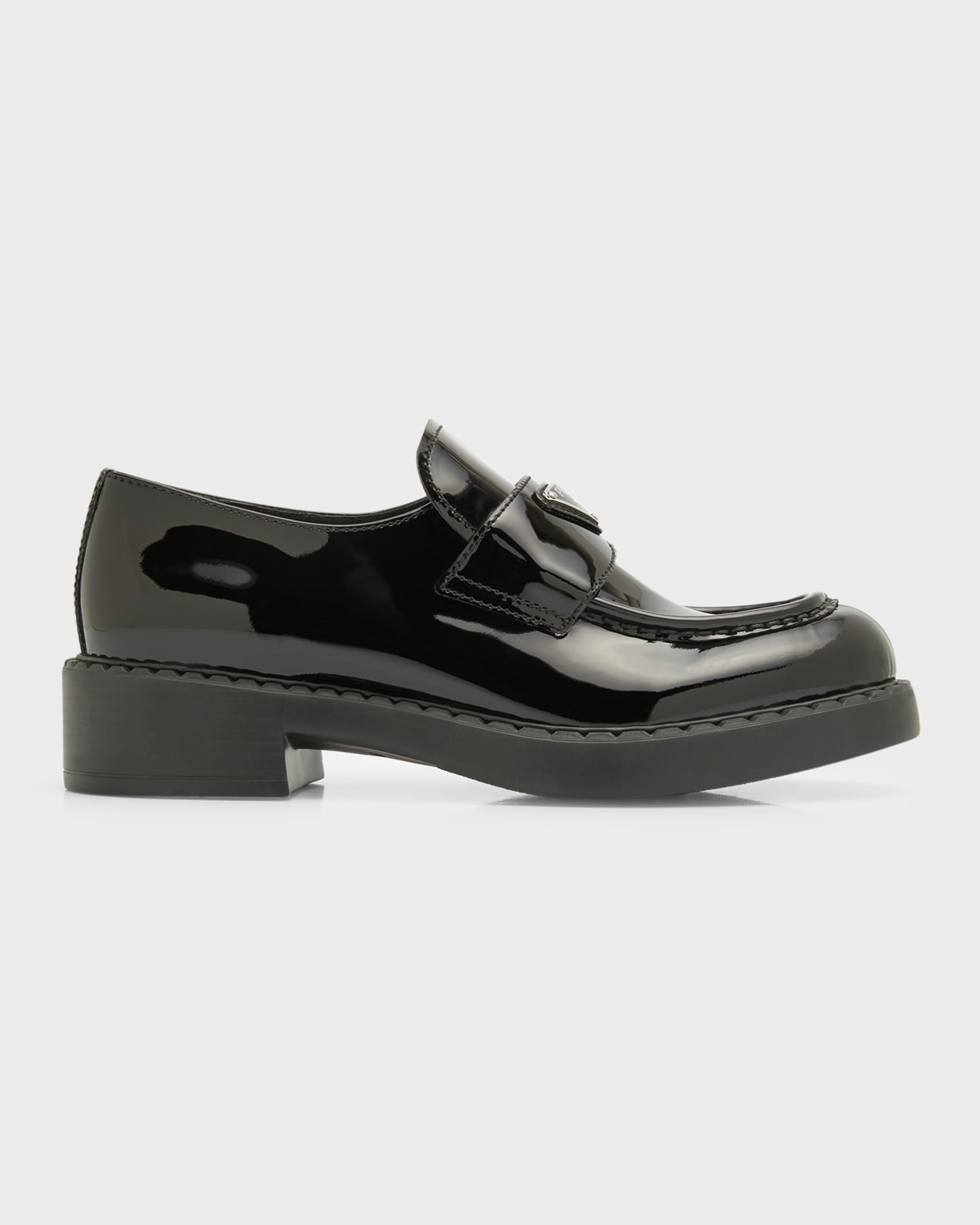 Prada Chocolate Flow Heeled Loafers Neiman Marcus