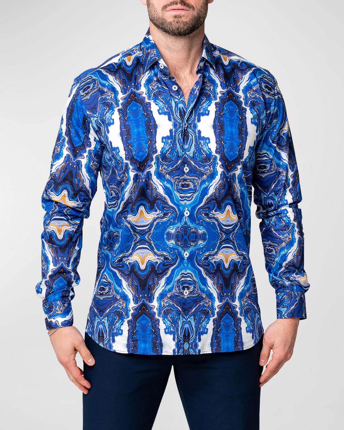 Maceoo Men's Fibonacci Lion Crown Sport Shirt | Neiman Marcus