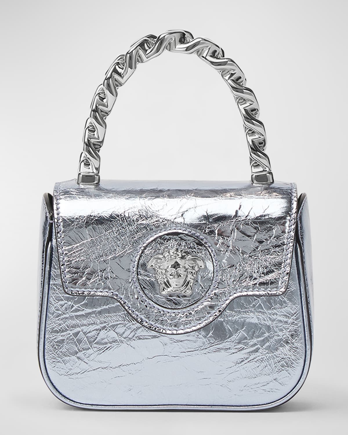 Versace La Medusa Mini Glitter Top-Handle Bag | Neiman Marcus