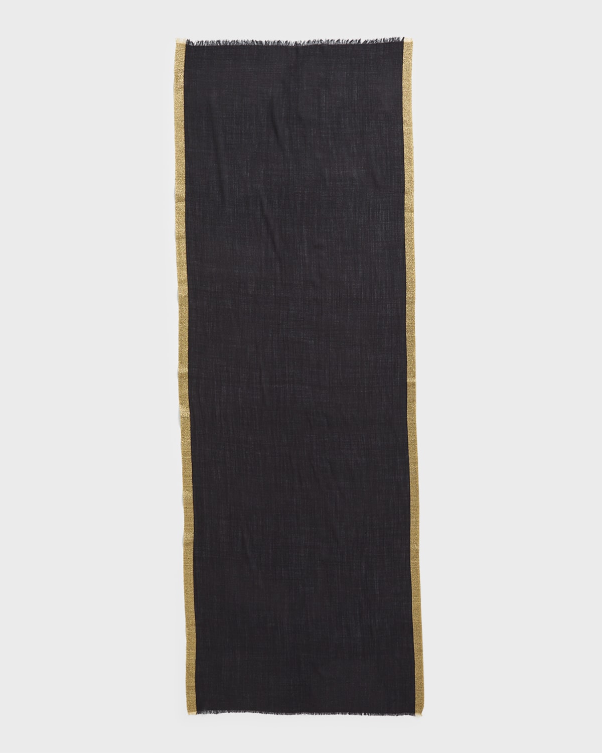 Bindya Accessories Sheer Evening Scarf With Metallic Stripe Border