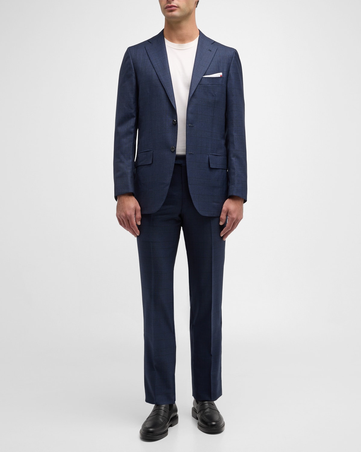 Kiton Men's Plaid Wool Suit | Neiman Marcus