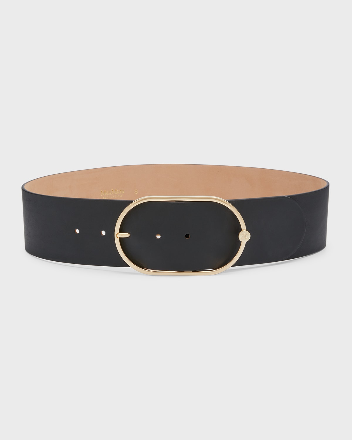 OHM Leather New York Dotted Casual Belt with Antique effect Buckle - Black
