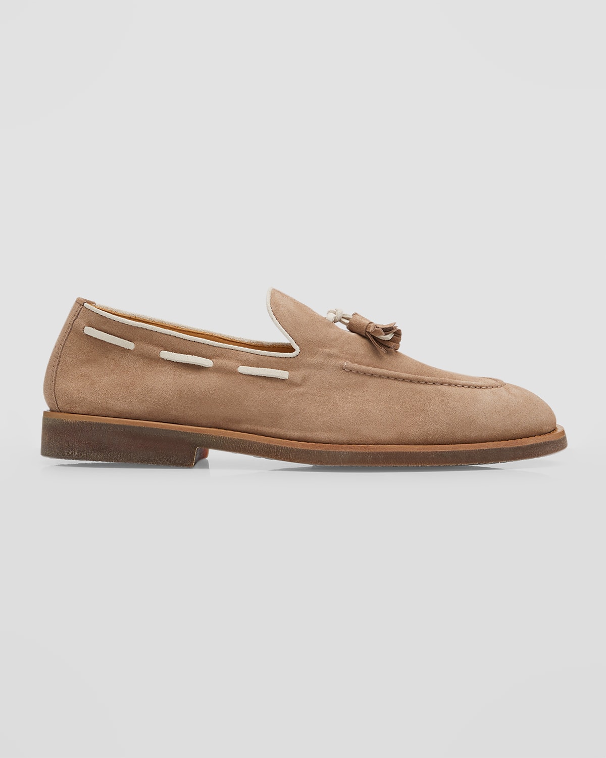 Brunello Cucinelli Men's Suede Leather Penny Loafers | Neiman Marcus