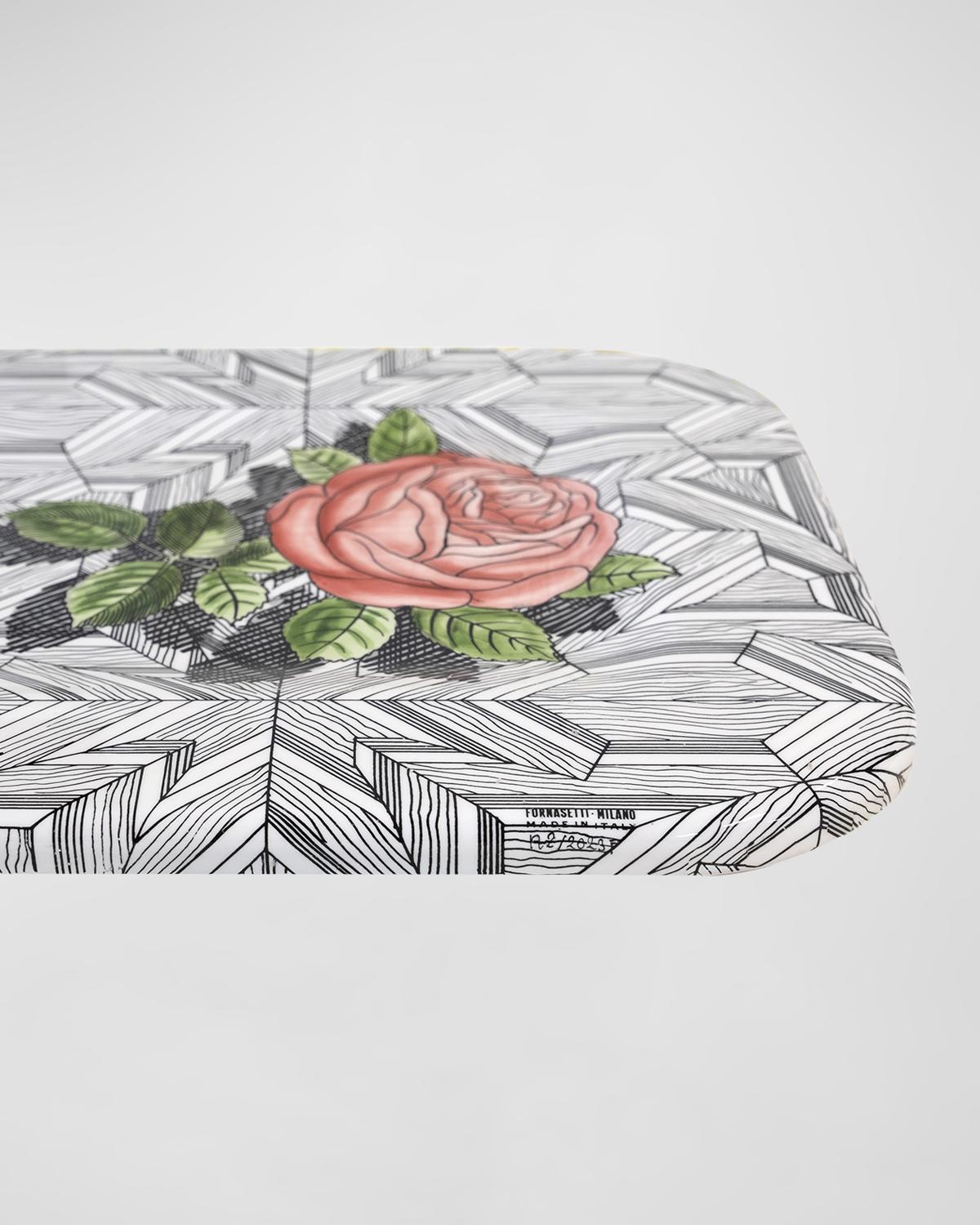Fornasetti 트레이 25X60cm 무스카라비아 장미