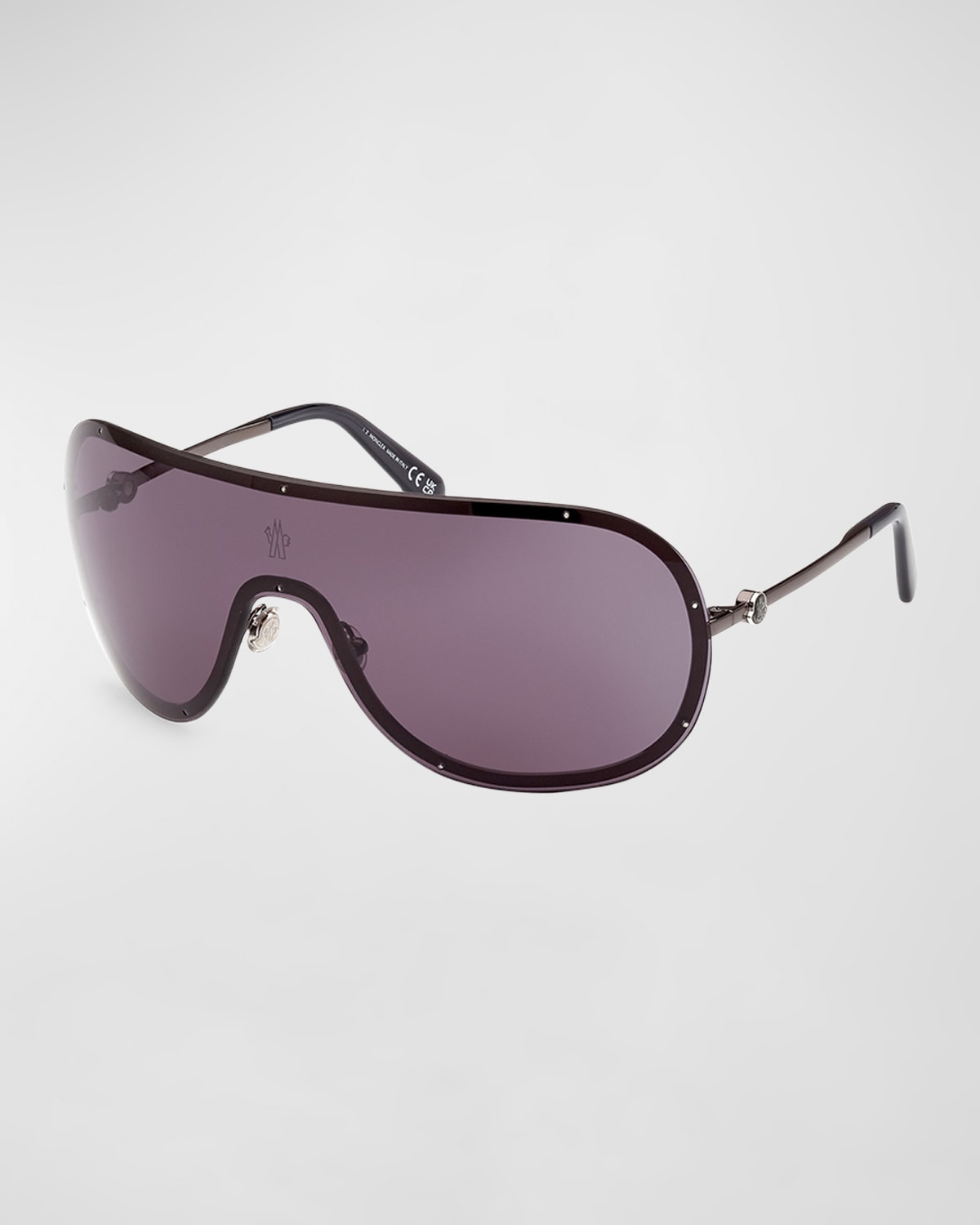 Gucci Men's FlatTop Metal Shield Sunglasses Neiman Marcus