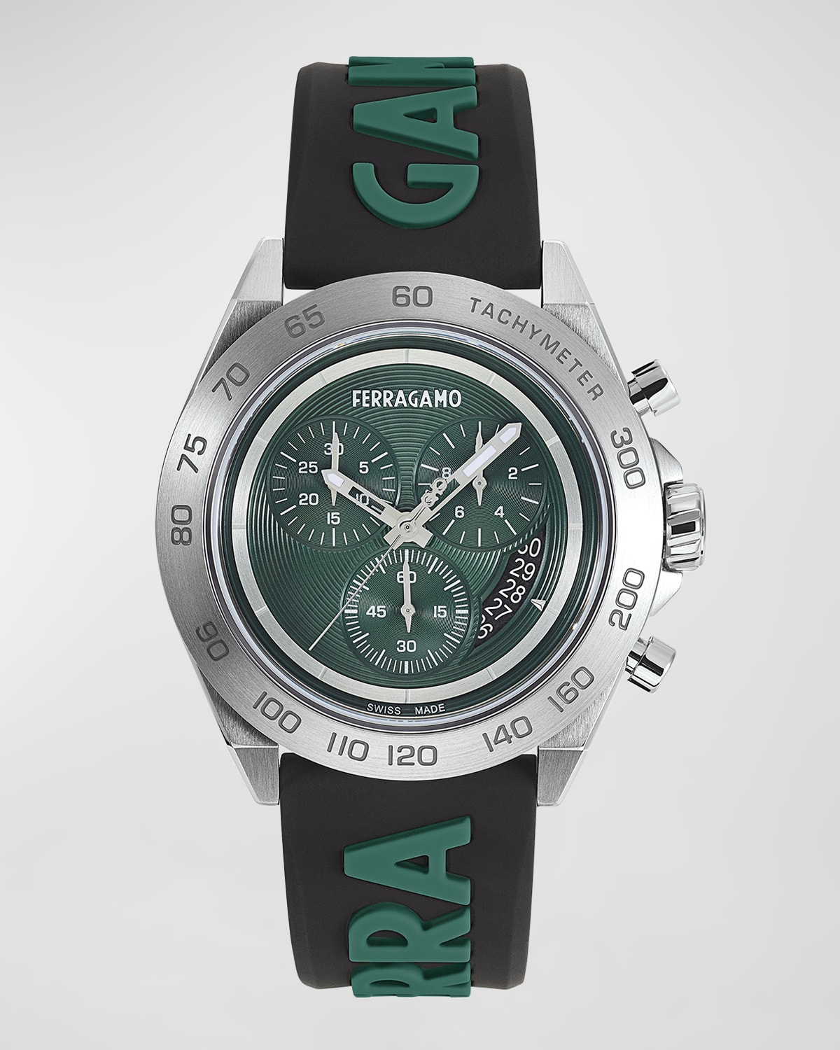 Ferragamo Men's Urban Chronograph Silicone Strap Watch, 43mm Neiman