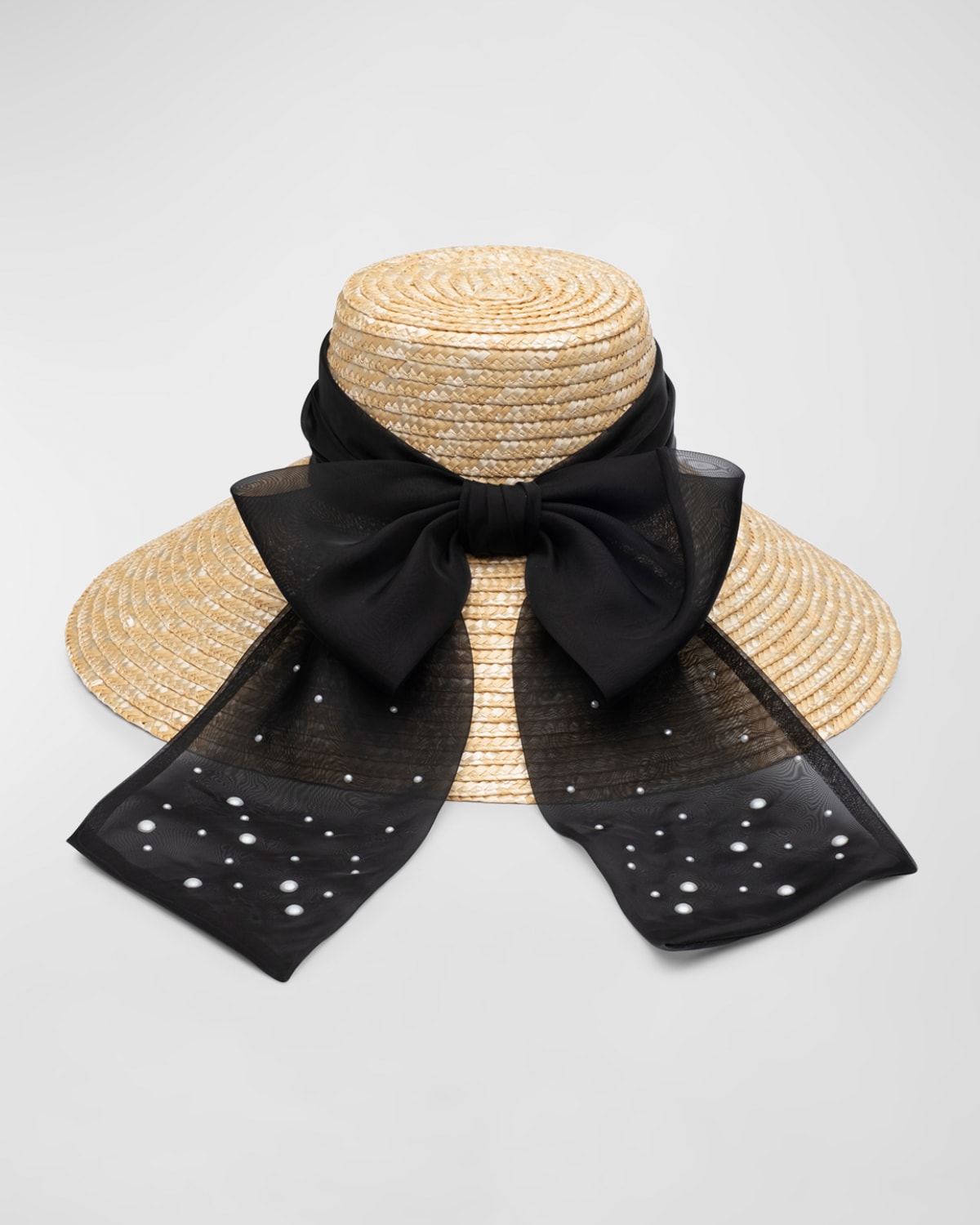 Eugenia Kim Mirabel Natural Straw WideBrim Sun Hat with Bow Neiman