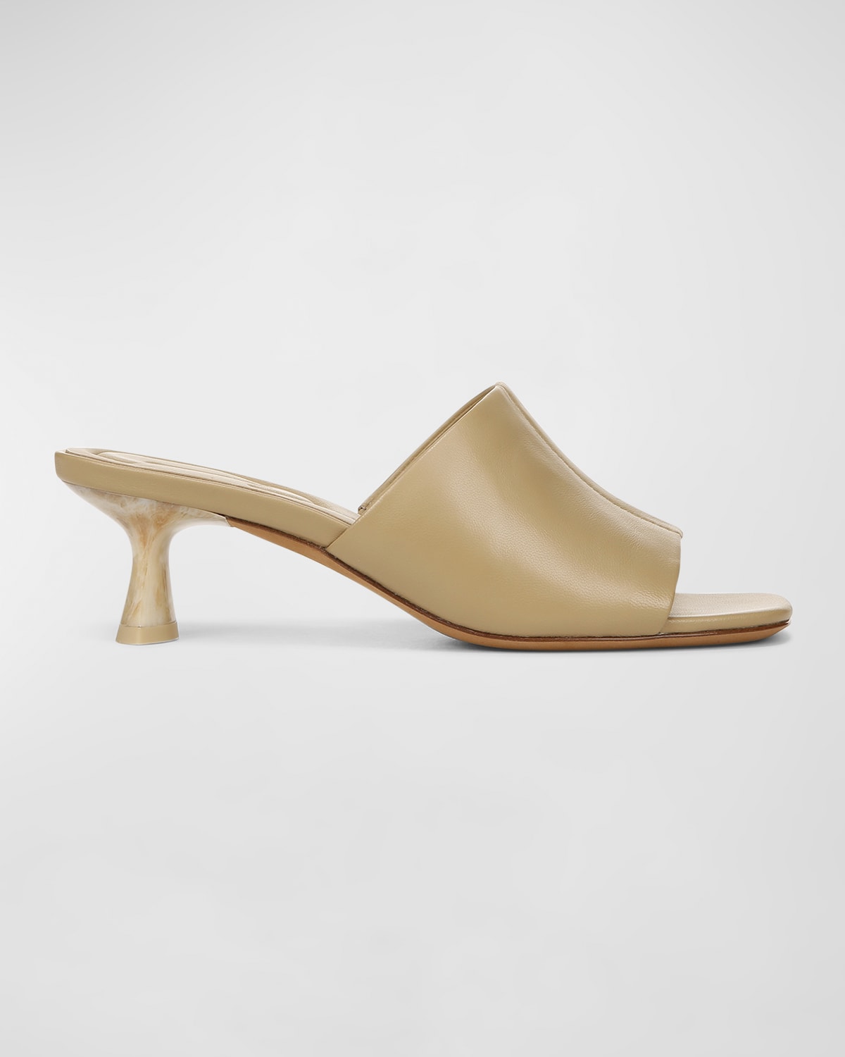 Prada Leather Block-Heel Mule Sandals | Neiman Marcus