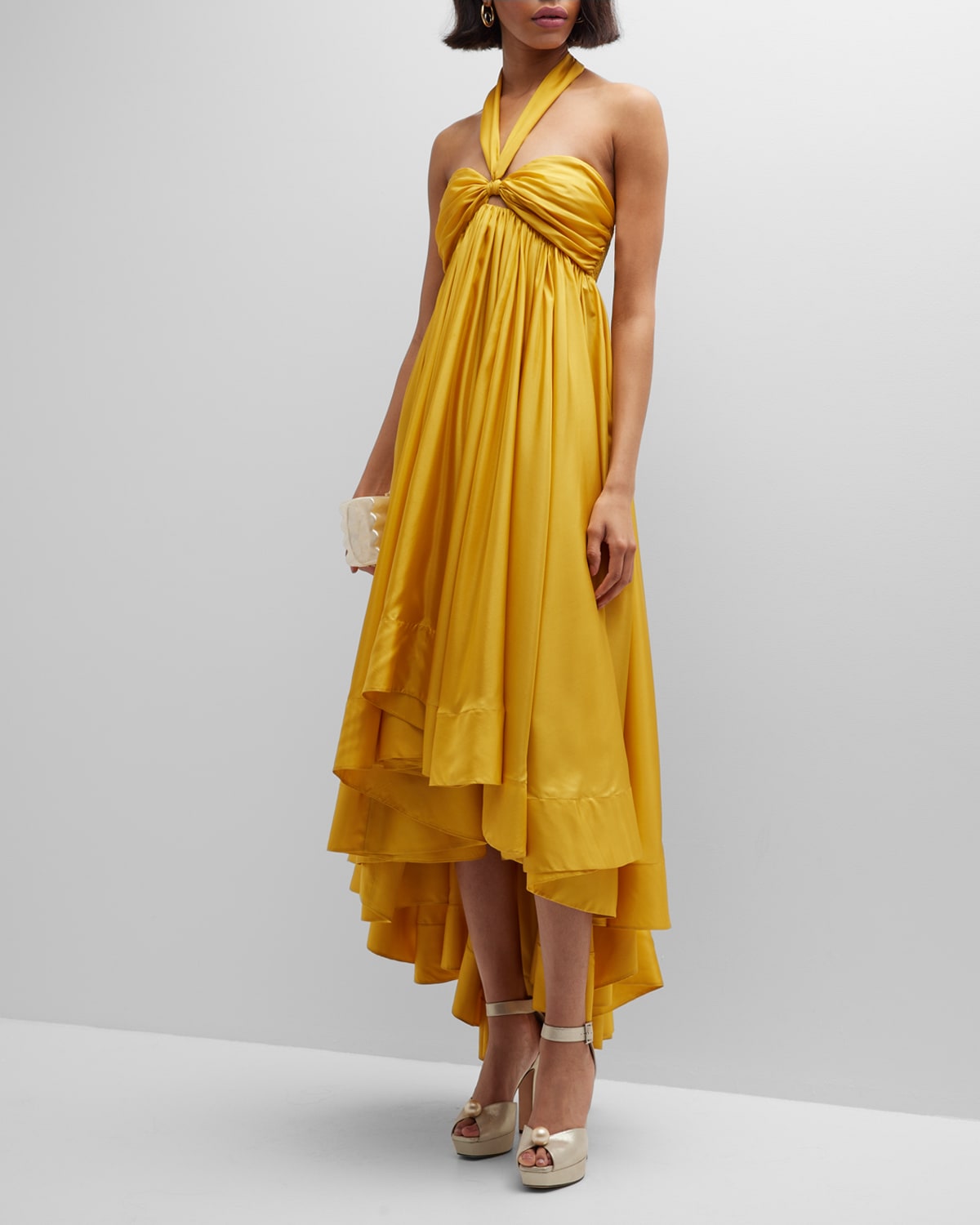 A.L.C. Moira Pleated Halter Maxi Dress | Neiman Marcus