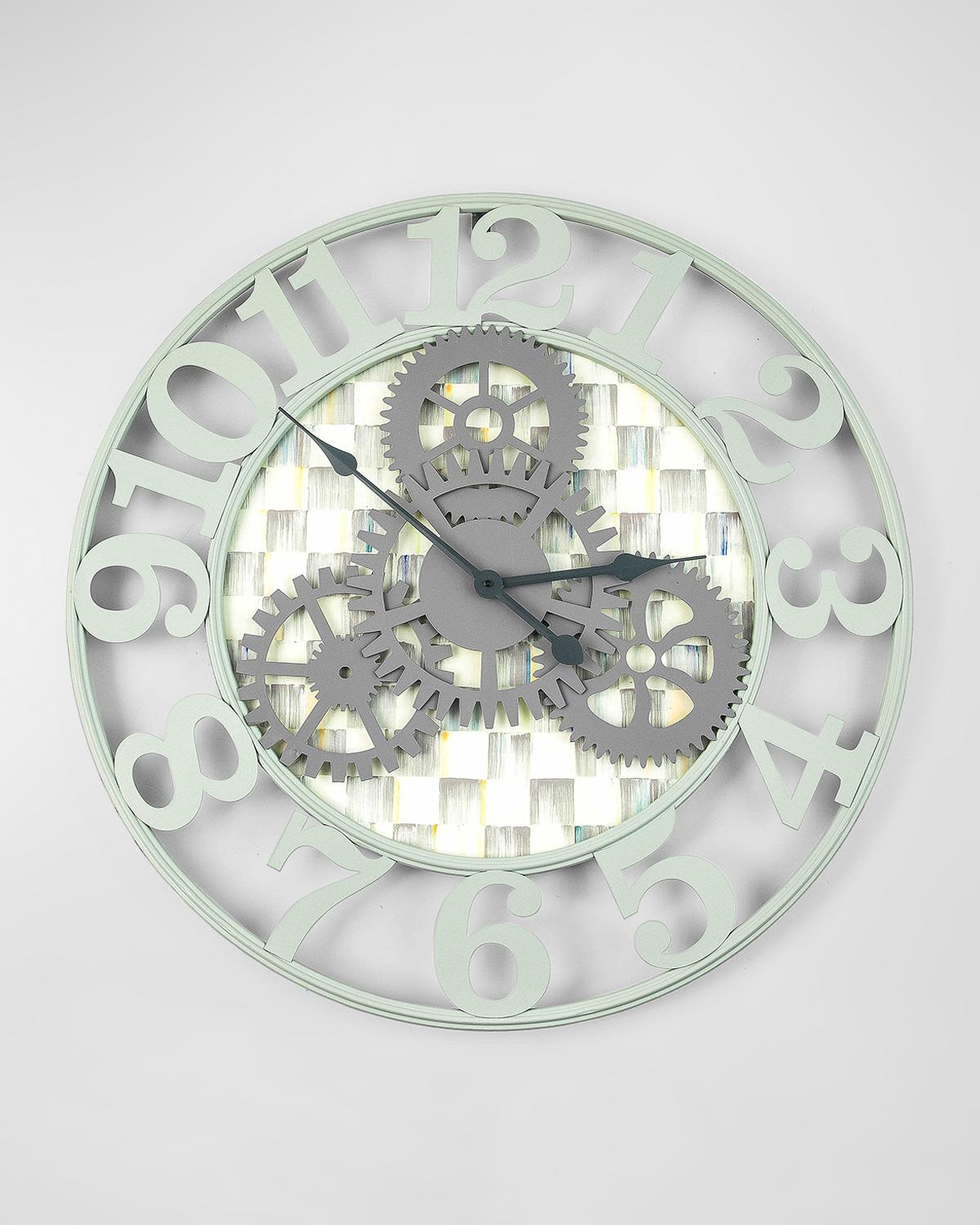 MacKenzie-Childs Royal Check Small Farmhouse Wall Clock | Neiman Marcus