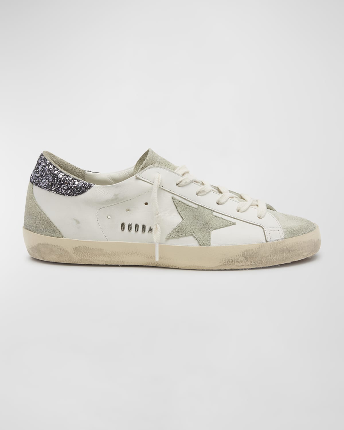 Golden Goose Superstar Leather Glitter LowTop Sneakers Neiman Marcus