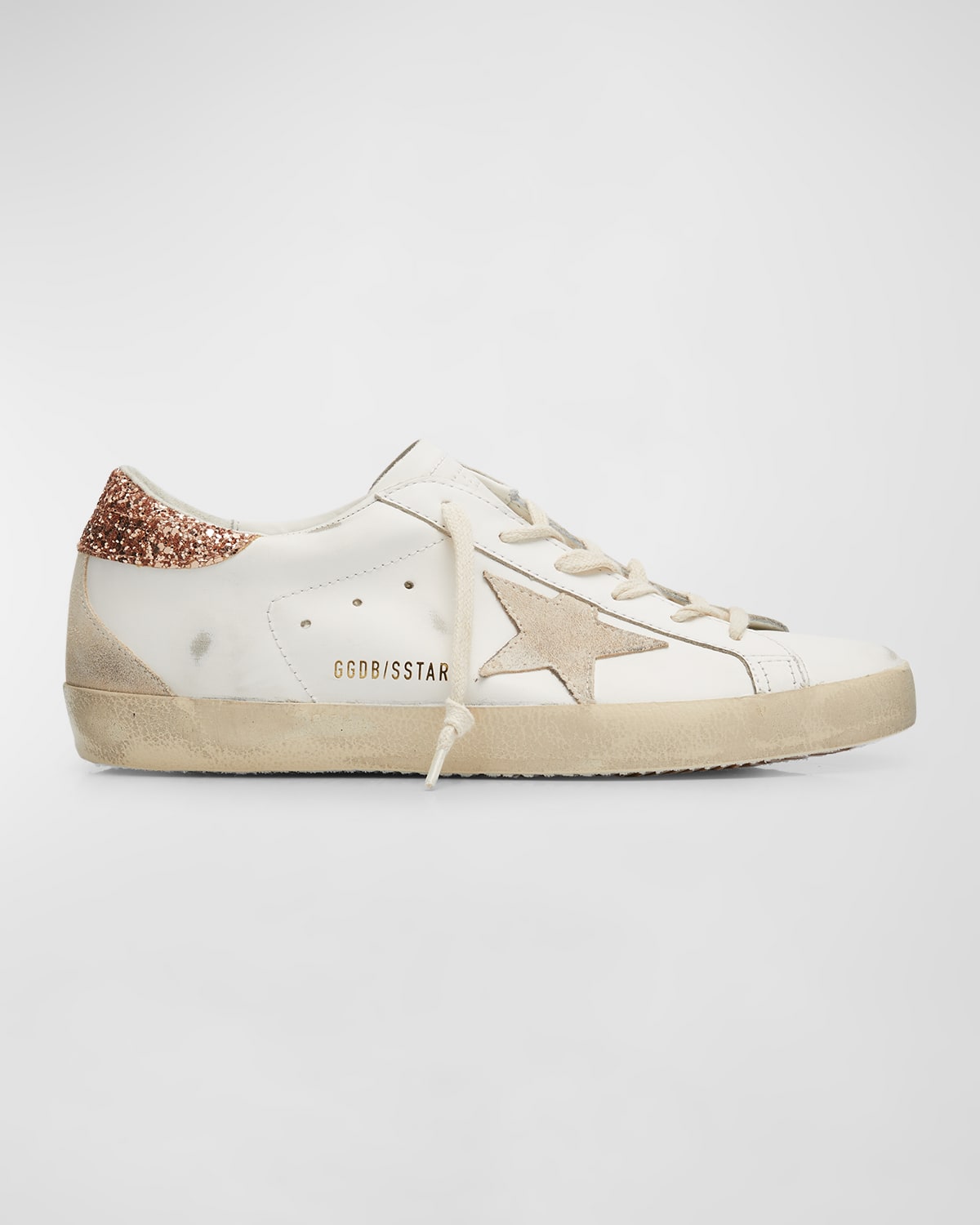 Golden Goose Superstar Leather Glitter LowTop Sneakers Neiman Marcus