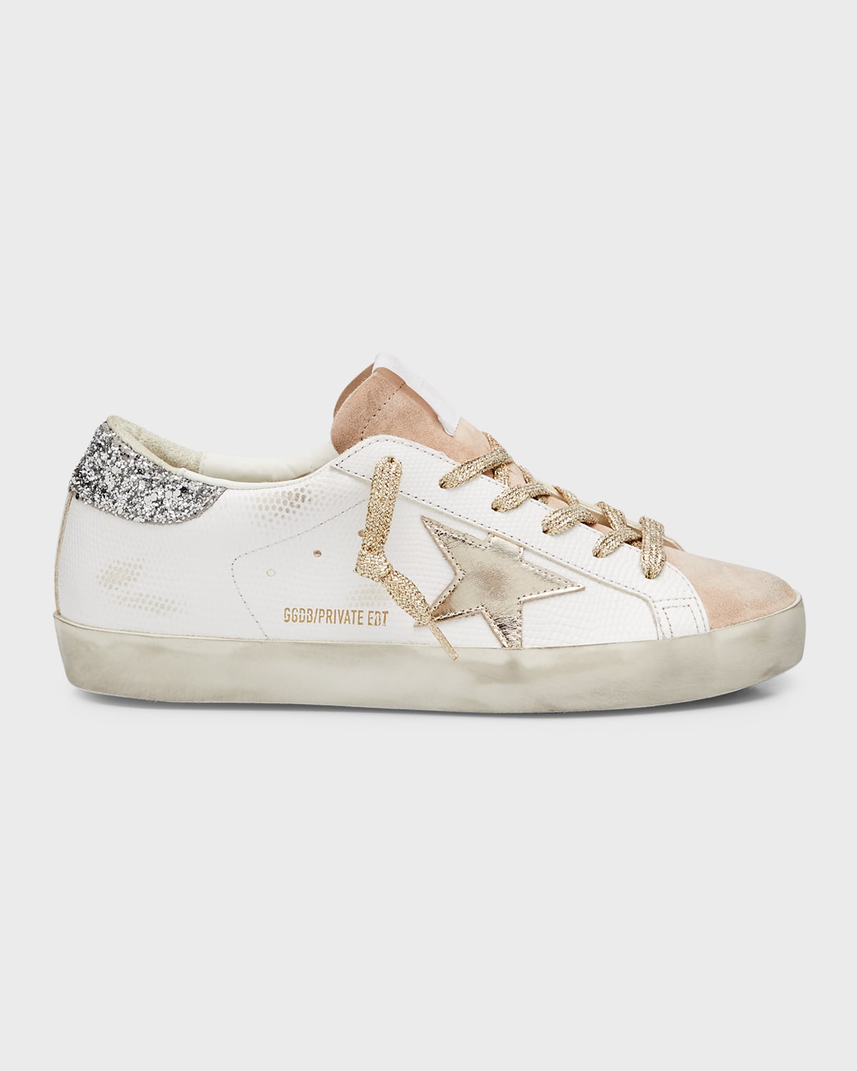 Golden Goose Superstar Mixed Leather Low-Top Sneakers | Neiman Marcus