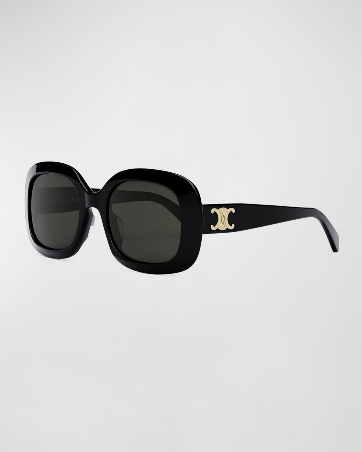 Celine Triomphe Oval Metal Sunglasses Neiman Marcus