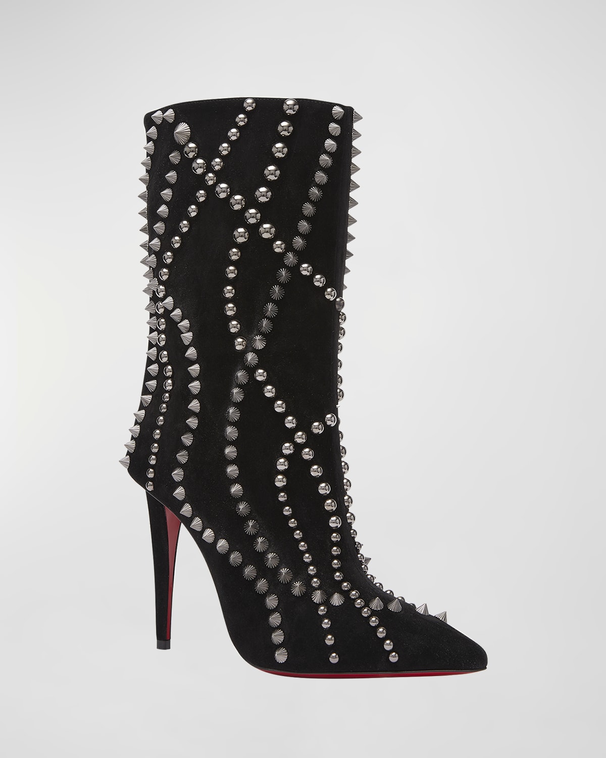 Christian Louboutin Adoxa Stretch Suede Red-Sole Booties | Neiman Marcus