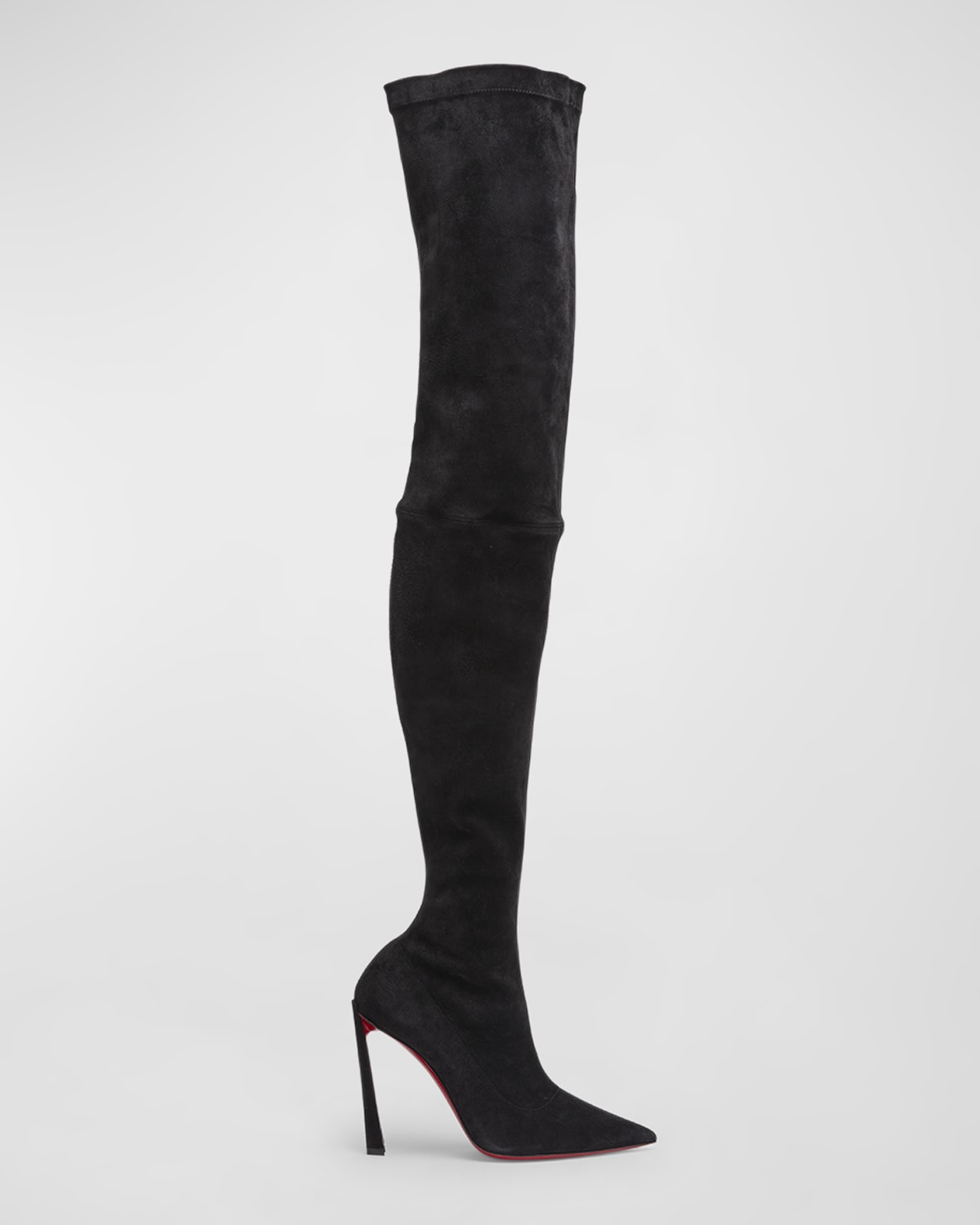 Christian Louboutin Astrilarge Botta Red Sole Leopard Suede Knee High Boots Neiman Marcus