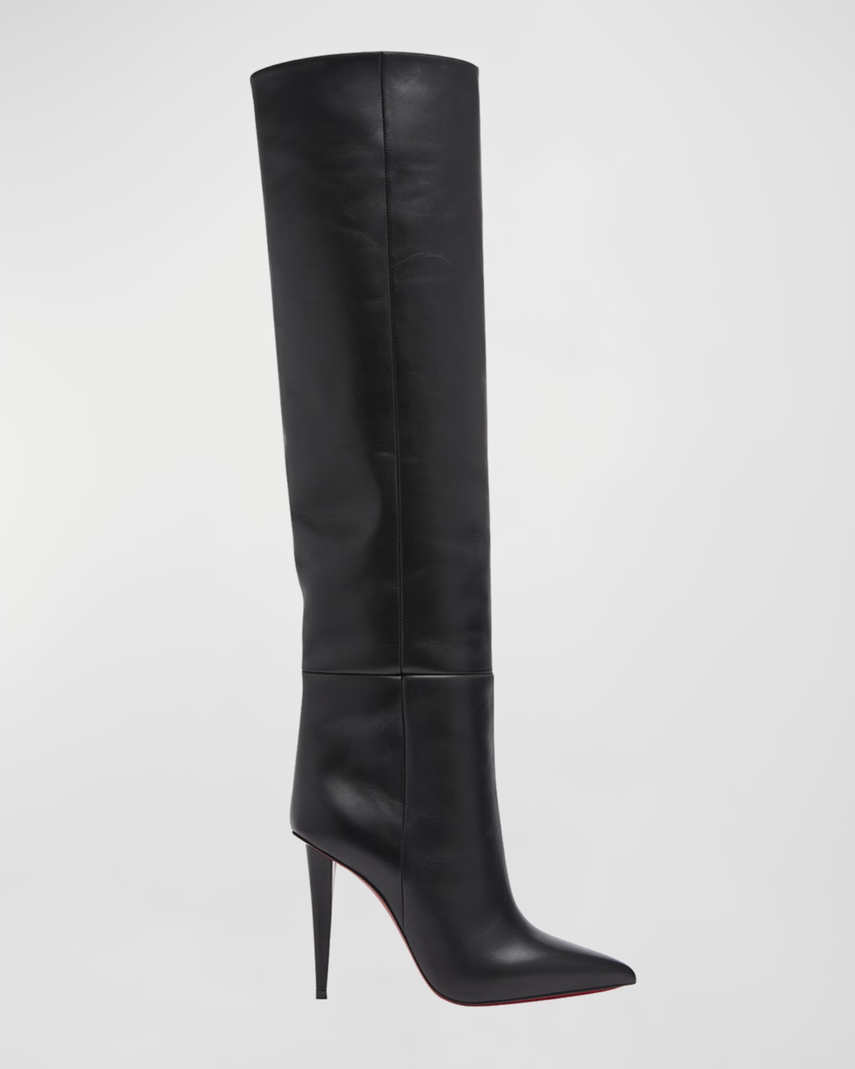 Christian Louboutin Pumppie Botta Red Sole Leather Knee-High Boots ...