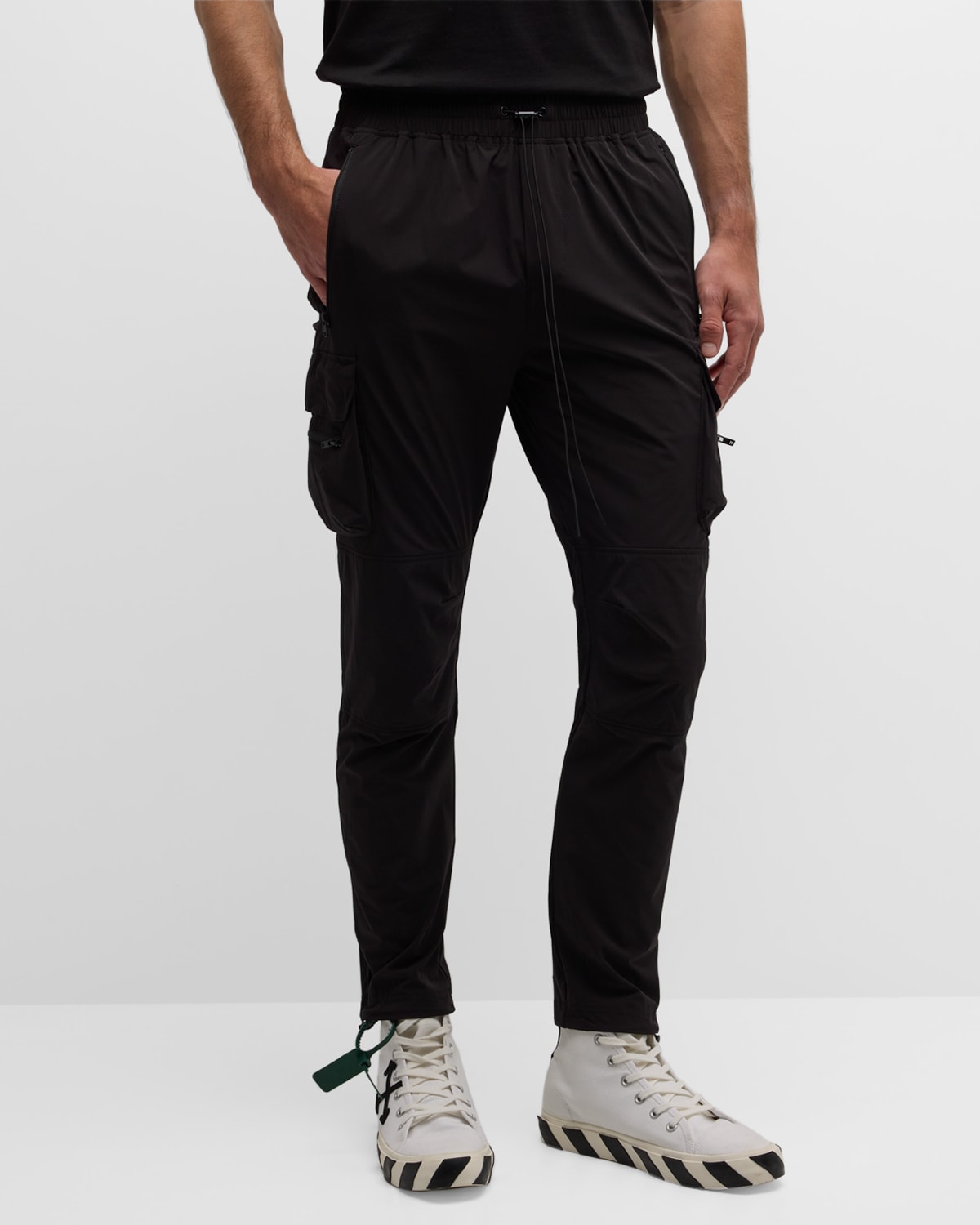Karl Lagerfeld Paris Men's Nylon Stretch Cargo Pants | Neiman Marcus