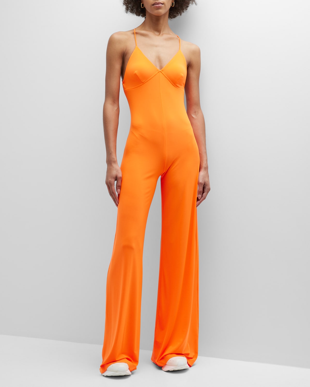 Norma Kamali LowBack Slip Jumpsuit Neiman Marcus
