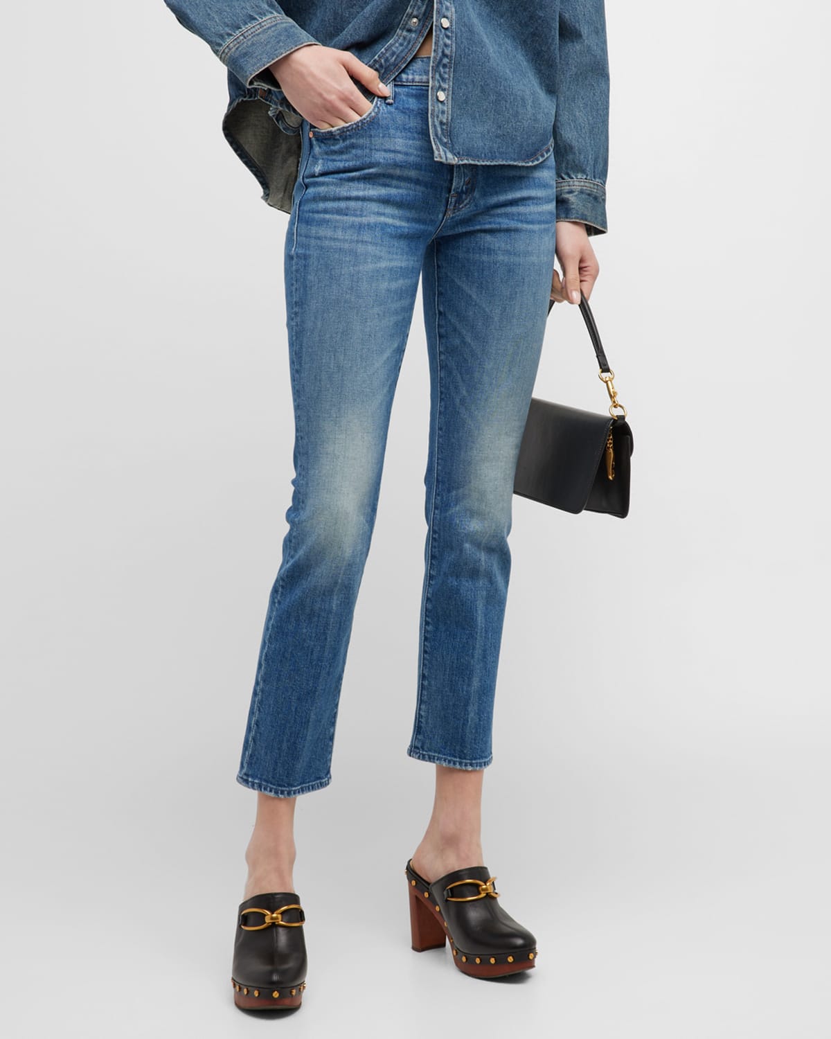 MOTHER The Mid-Rise Rider Ankle Jeans | Neiman Marcus