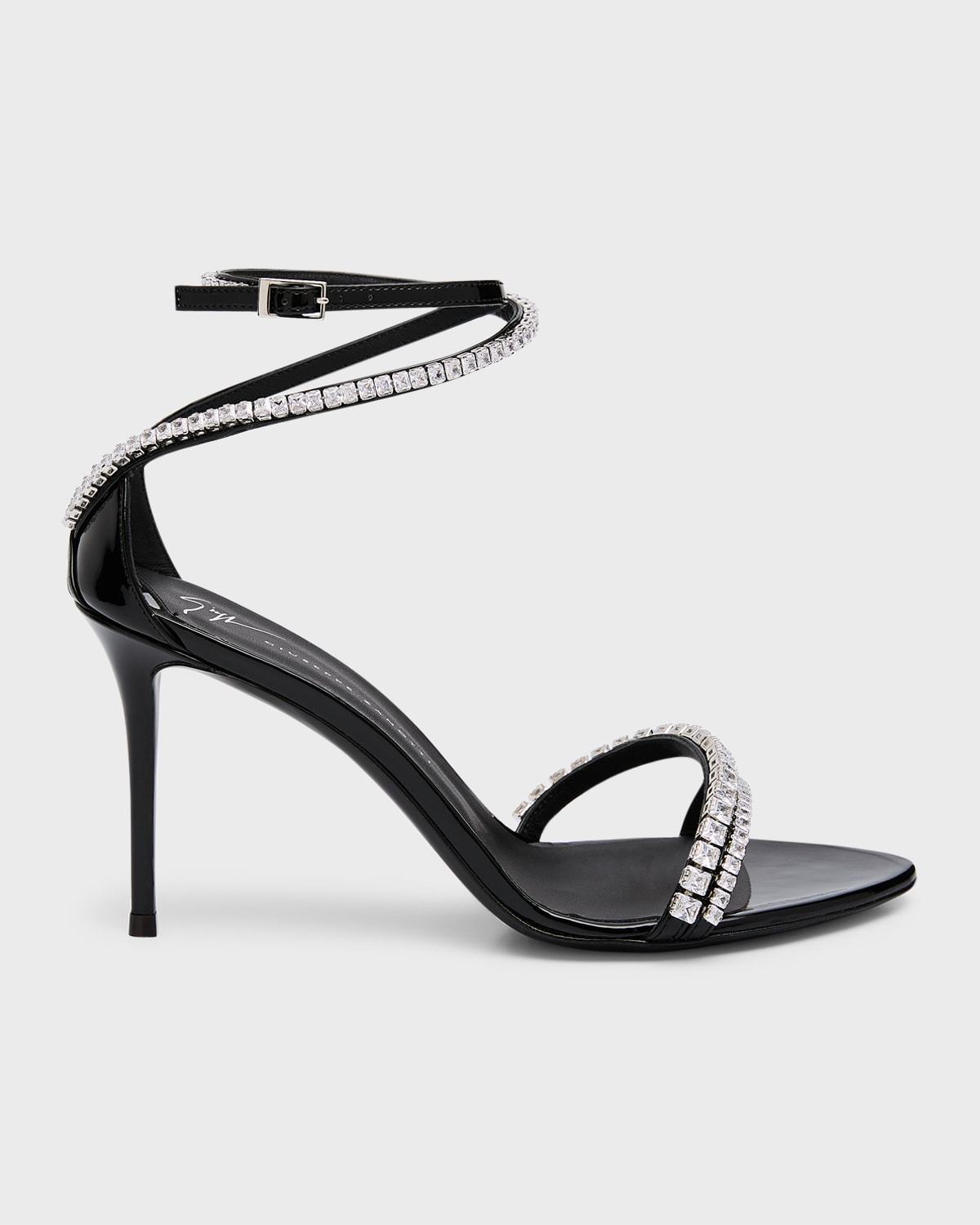 Asymmetric Crystal Ankle Strap Sandals